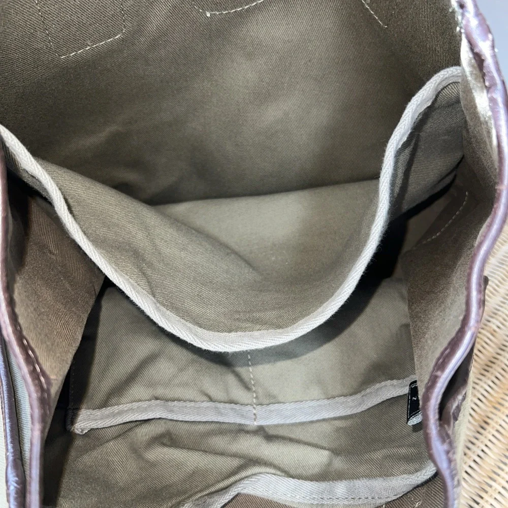 John Chapman Olive Green Leather Trim Tote Bag England Corsair Capital Handmade - Picture 6 of 12